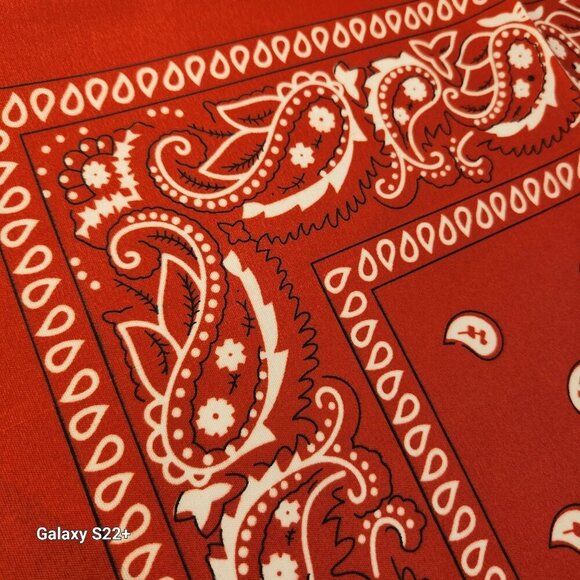 Red Colorful Bandanas 21x21 Inch Square Western Style Scarves Set of 4 - Picture 4 of 8